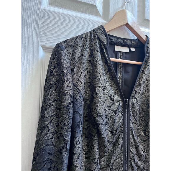 Hinge Overlay Lace Full Zip Peplum Jacket Small Goth Victorian Dark Romance - Picture 6 of 13